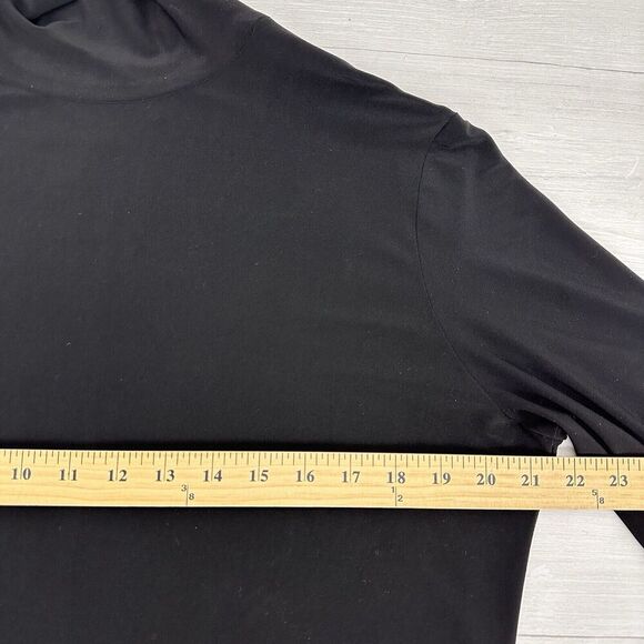 Norma Kamali Black Long Sleeves Midi Swing Dress XL Turtleneck Zip Neck Modest - Picture 13 of 16